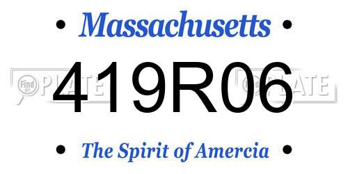 419R06 Massachusetts License Plate