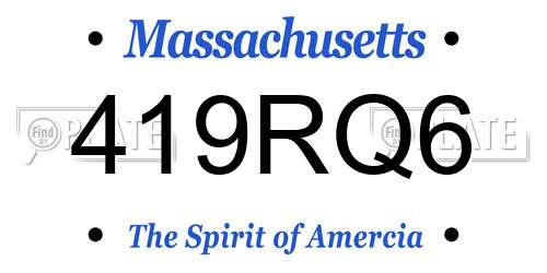 419RQ6 Massachusetts License Plate