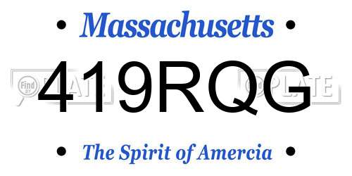 419RQG Massachusetts License Plate