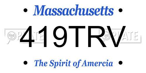 419TRV Massachusetts License Plate