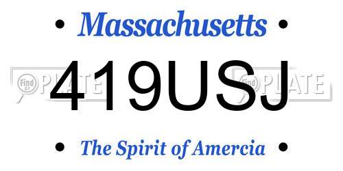 419USJ Massachusetts License Plate