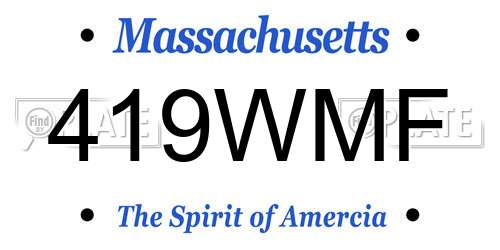 419WMF Massachusetts License Plate