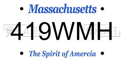 419WMH Massachusetts License Plate