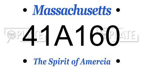 41A160 Massachusetts License Plate