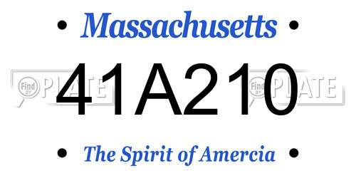 41A210 Massachusetts License Plate