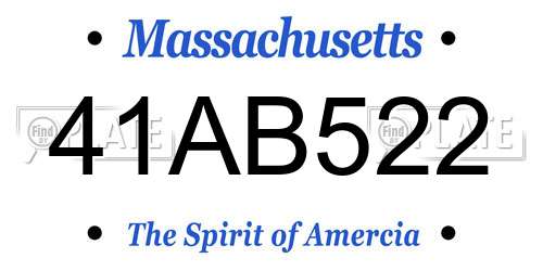 41AB522 Massachusetts License Plate