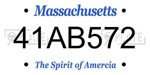 41AB572 Massachusetts License Plate