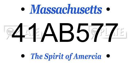 41AB577 Massachusetts License Plate