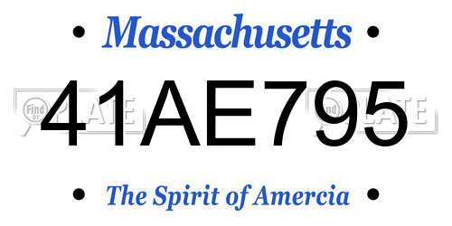 41AE795 Massachusetts License Plate