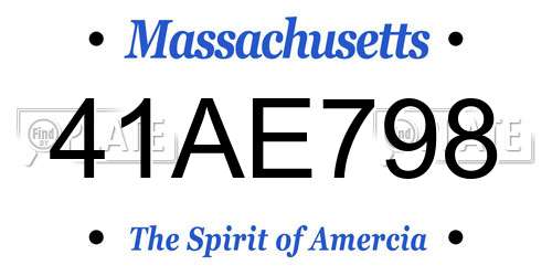 41AE798 Massachusetts License Plate