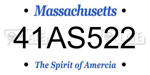 41AS522 Massachusetts License Plate