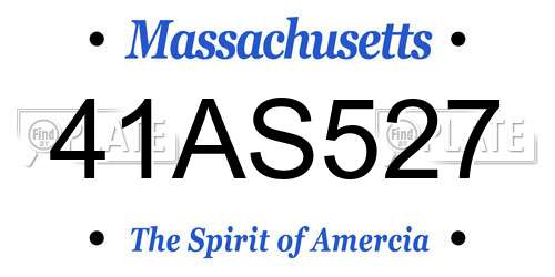 41AS527 Massachusetts License Plate