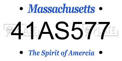 41AS577 Massachusetts License Plate