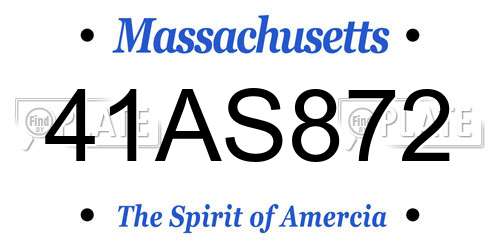 41AS872 Massachusetts License Plate