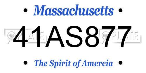 41AS877 Massachusetts License Plate