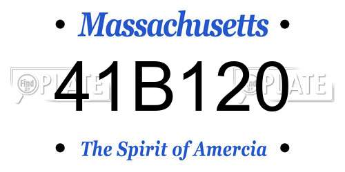 41B120 Massachusetts License Plate