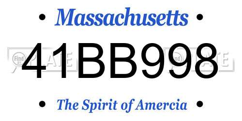 41BB998 Massachusetts License Plate