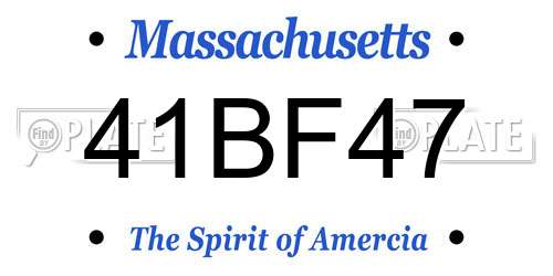 41BF47 Massachusetts License Plate