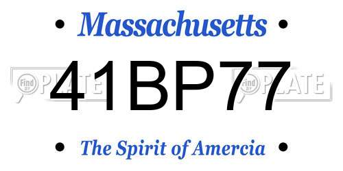 41BP77 Massachusetts License Plate