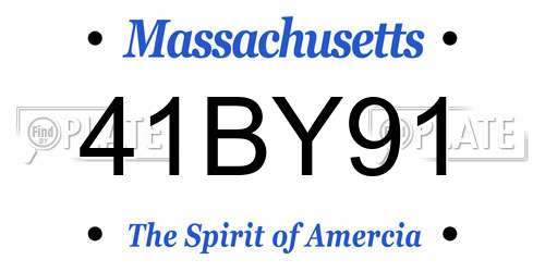 41BY91 Massachusetts License Plate