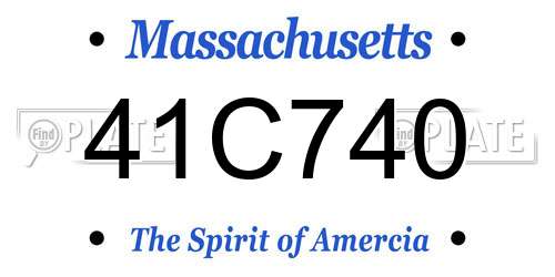 41C740 Massachusetts License Plate