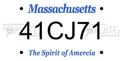 41CJ71 Massachusetts License Plate