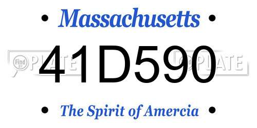 41D590 Massachusetts License Plate