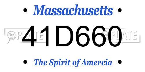 41D660 Massachusetts License Plate
