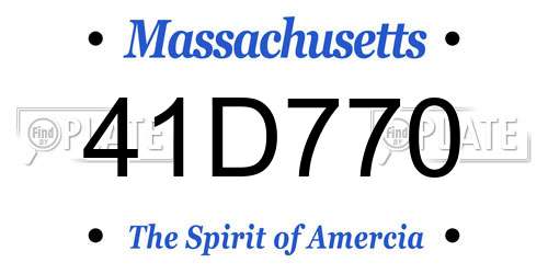 41D770 Massachusetts License Plate