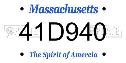 41D940 Massachusetts License Plate
