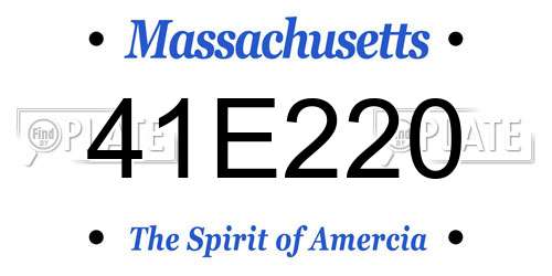 41E220 Massachusetts License Plate