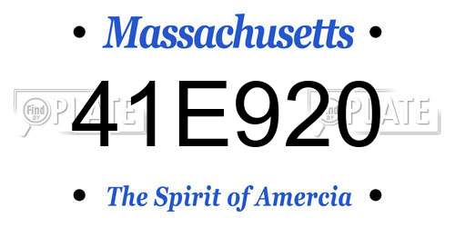 41E920 Massachusetts License Plate