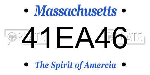 41EA46 Massachusetts License Plate