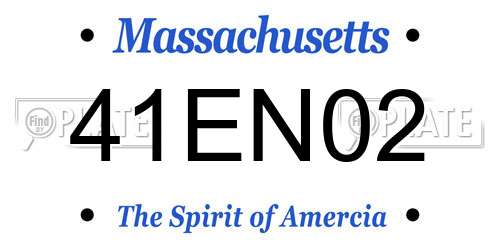 41EN02 Massachusetts License Plate