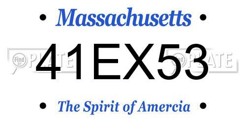 41EX53 Massachusetts License Plate