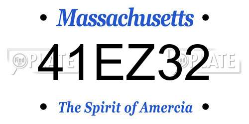 41EZ32 Massachusetts License Plate