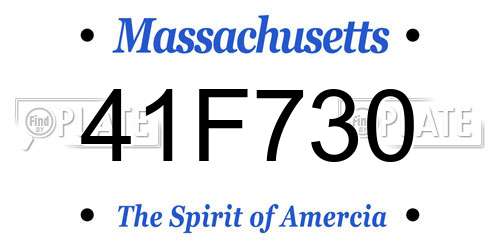 41F730 Massachusetts License Plate
