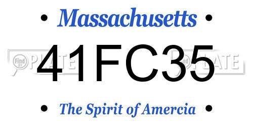 41FC35 Massachusetts License Plate