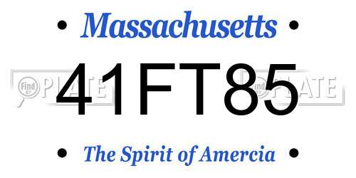 41FT85 Massachusetts License Plate