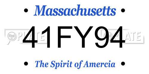 41FY94 Massachusetts License Plate