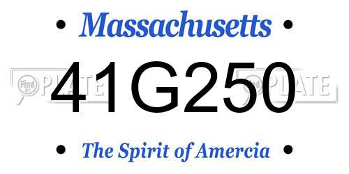 41G250 Massachusetts License Plate