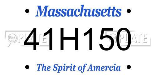 41H150 Massachusetts License Plate