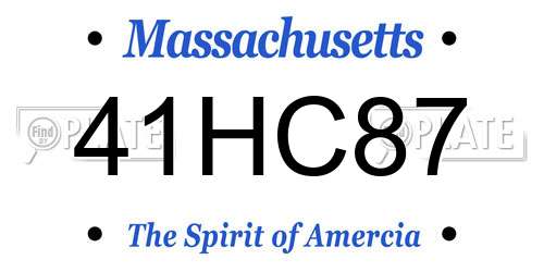 41HC87 Massachusetts License Plate