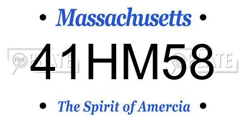 41HM58 Massachusetts License Plate