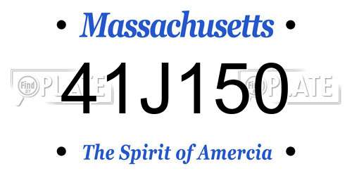 41J150 Massachusetts License Plate