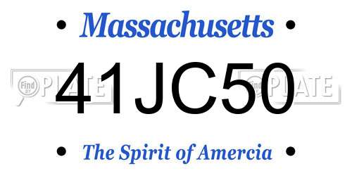 41JC50 Massachusetts License Plate