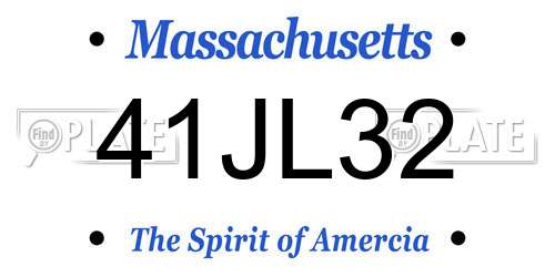 41JL32 Massachusetts License Plate