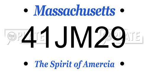 41JM29 Massachusetts License Plate
