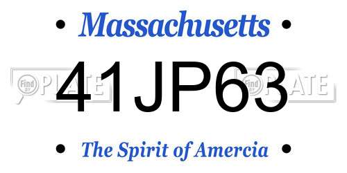 41JP63 Massachusetts License Plate