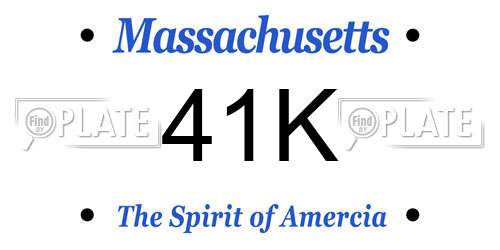 41K Massachusetts License Plate